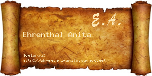 Ehrenthal Anita névjegykártya